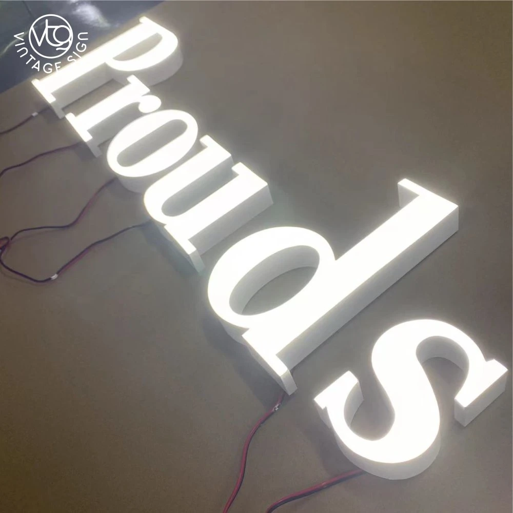 Sinais de luz LED personalizados Sinal Comercial da placa com logotipo da empresa