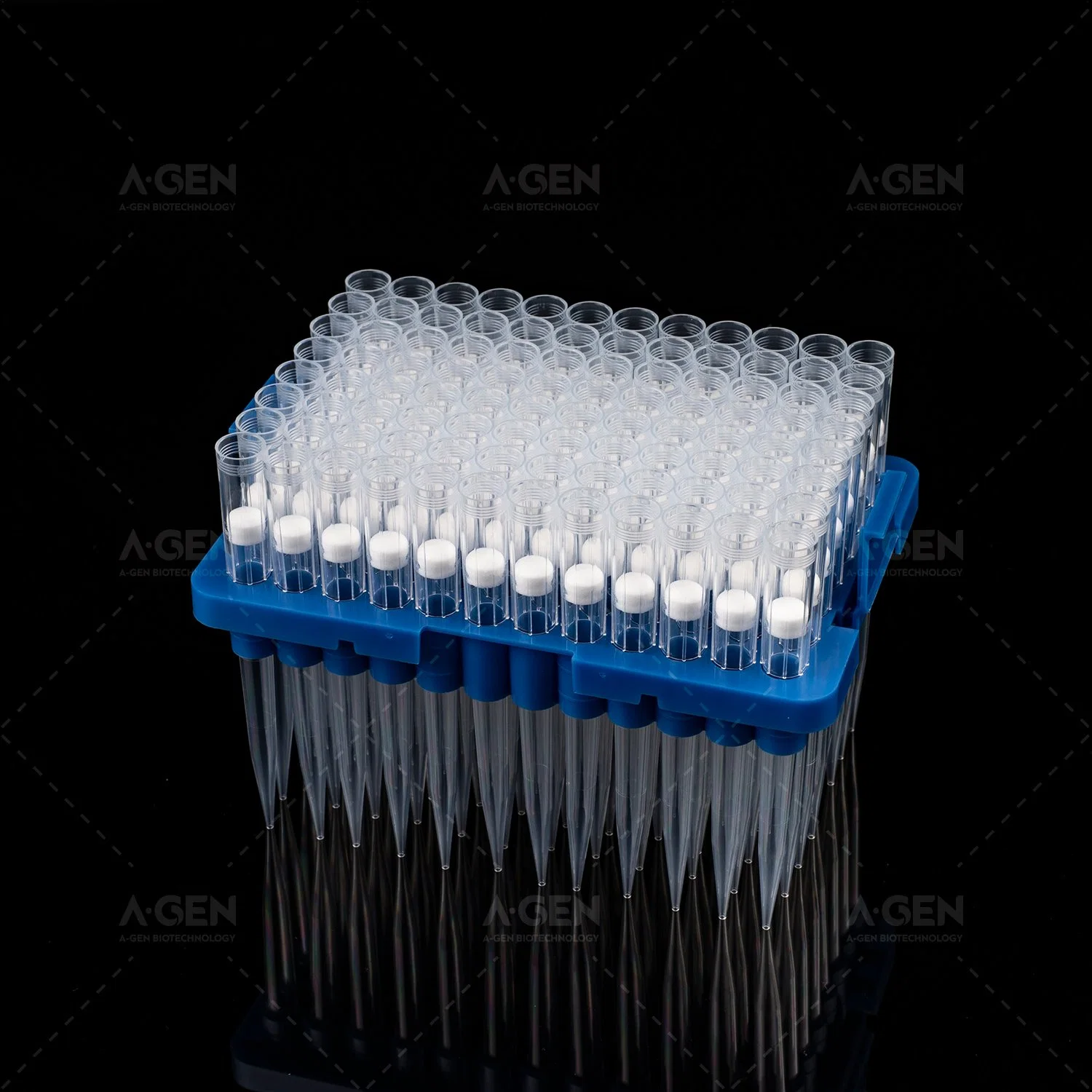 Cônes DE pipettes DE filtration 1000ΜL portoir de 96 cônes à usage unique avec stockage Boîte