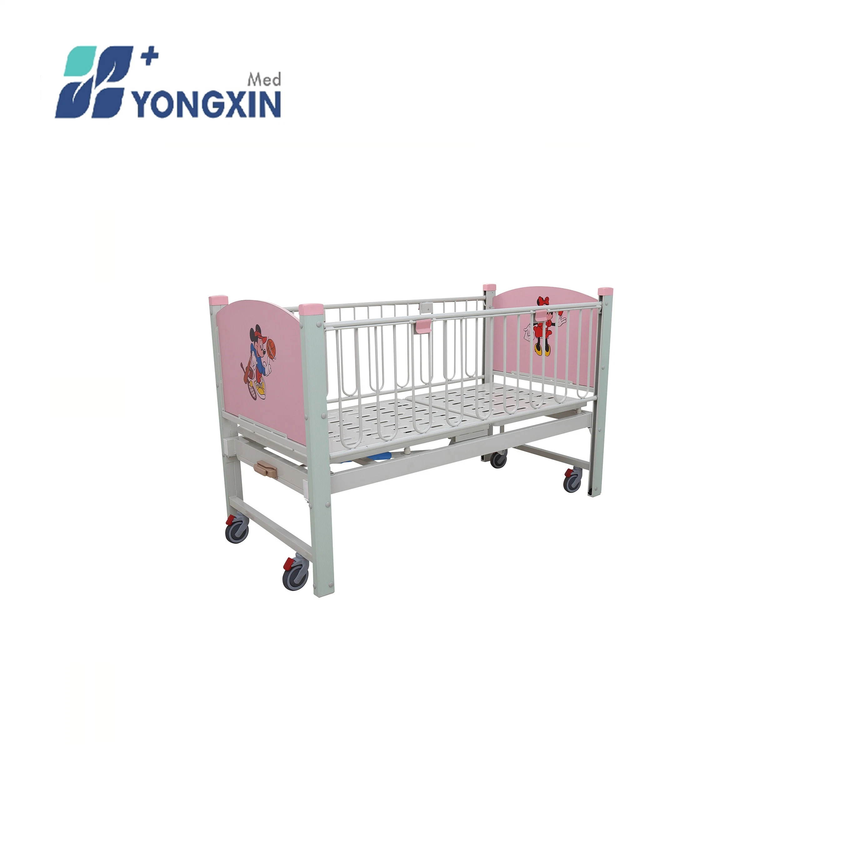 Yx-C-1 Cheap Hospital Flat Epoxy Painted Steel Adjustable Baby Crib Children Bed