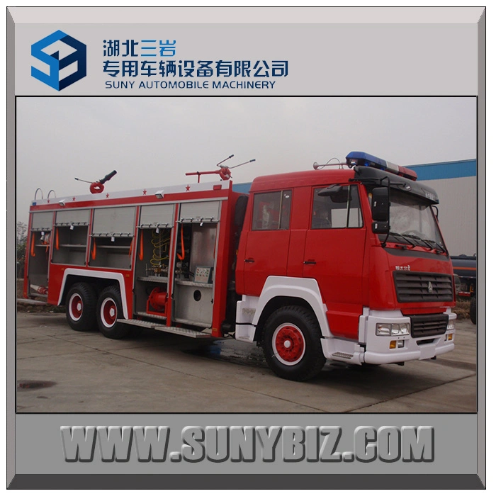 Sinotruk Style 6X4 266HP 15000L Water / Foam / Dry Powder Fire Vehicle