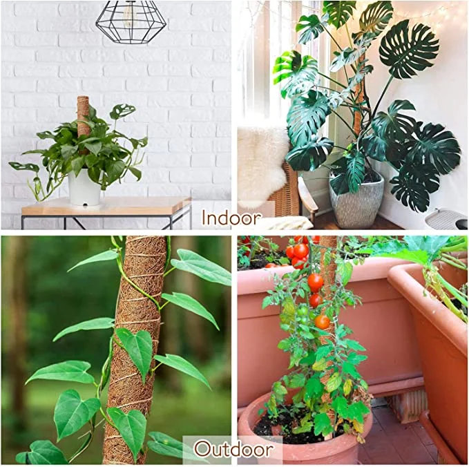 3 Sizes Stackable Ajustable Climbing Thicken Pole Coconut Palm Coir Moss Stick for Plant