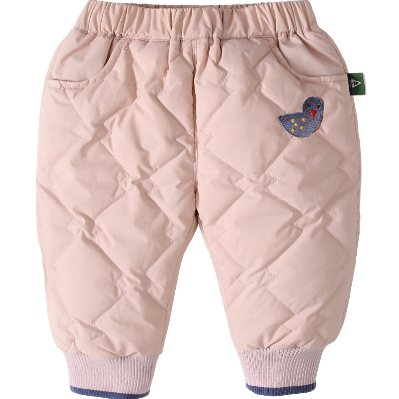 Children's Down Pants, Baby Girl's White Duck Down Thickened Warm Cotton Pants