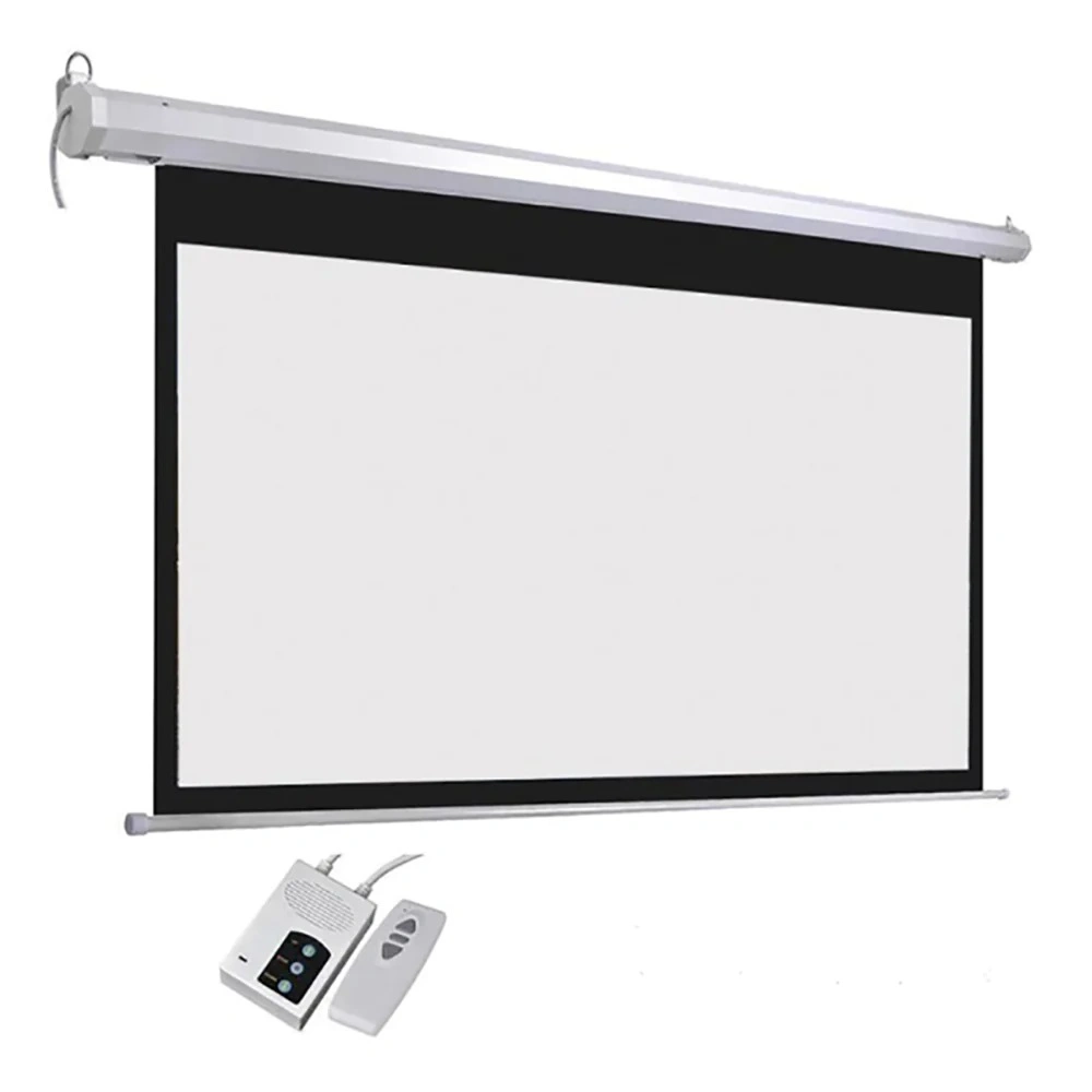 Branco Mate Ecrã de projecção eléctrico, tela do projetor