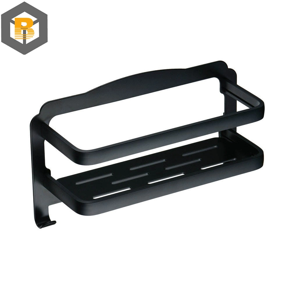 Bathroom Shower Shelf, Black Self Adhesive Shower Caddy Machine Part