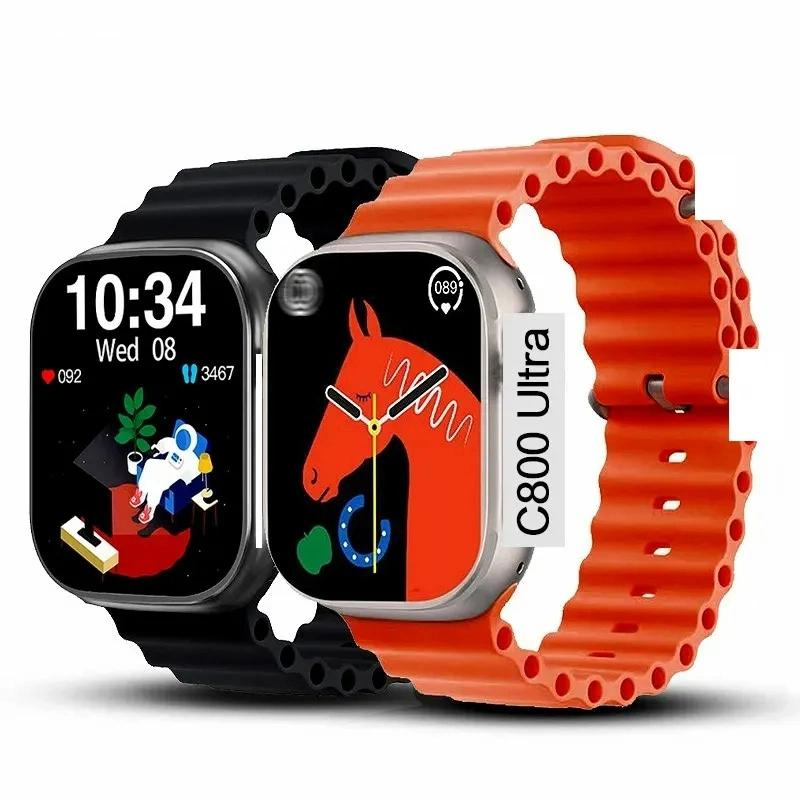 Multi-Function Heart Rate Blood Pressure C800 Ultra 1.9 Screen Smart Watch for Android Apple