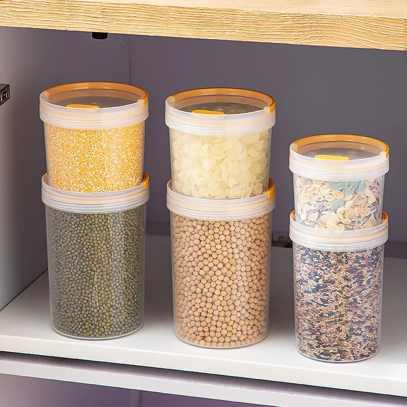 Multifunctional Plastic Round Storage Tank High-Capacity Food Microwavable Storage Container