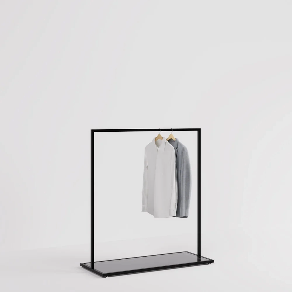Glass Metal Rack Clothing Display Stand
