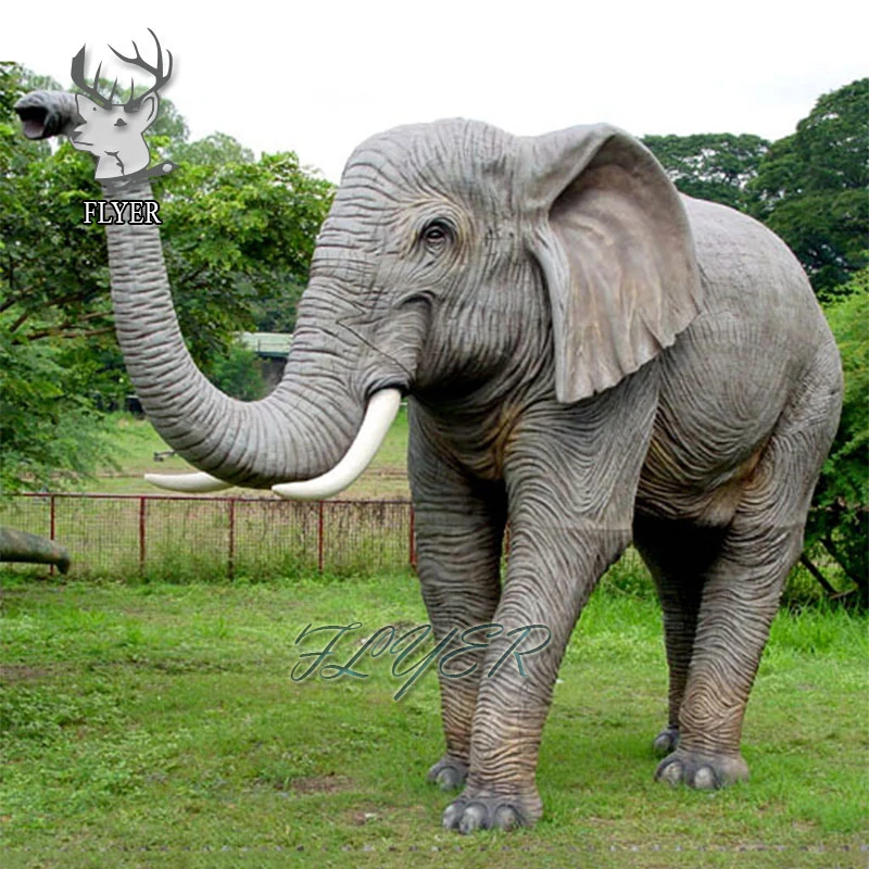 Poly-Resin Animal Sculpture Fiberglass Elephant Statue for Sale