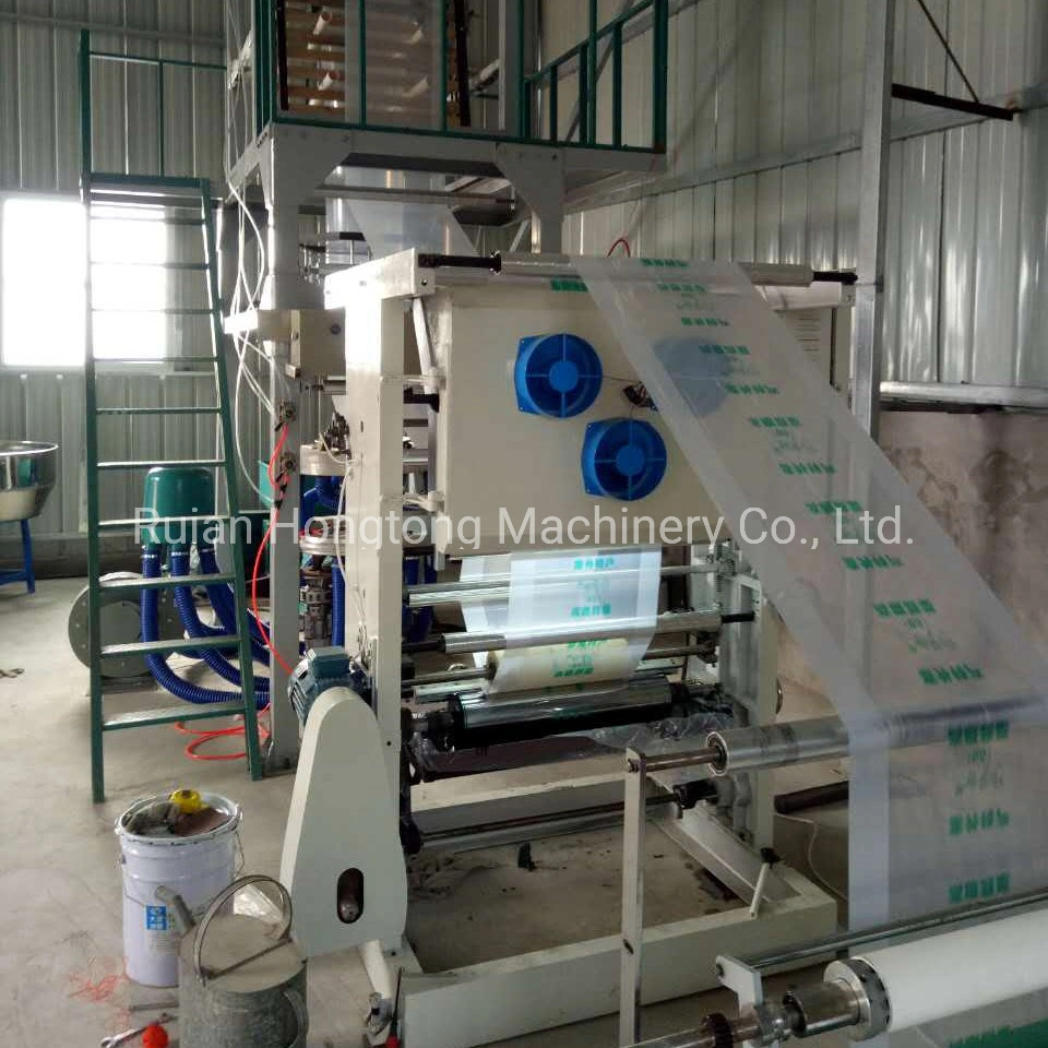 High Speed Single 1 Screw HDPE LDPE LLDPE PE Plastic Bioplastic Biodegradable Blown Film Blowing Machine Extruder with 1 2 Color Gravure Printing Machine Press