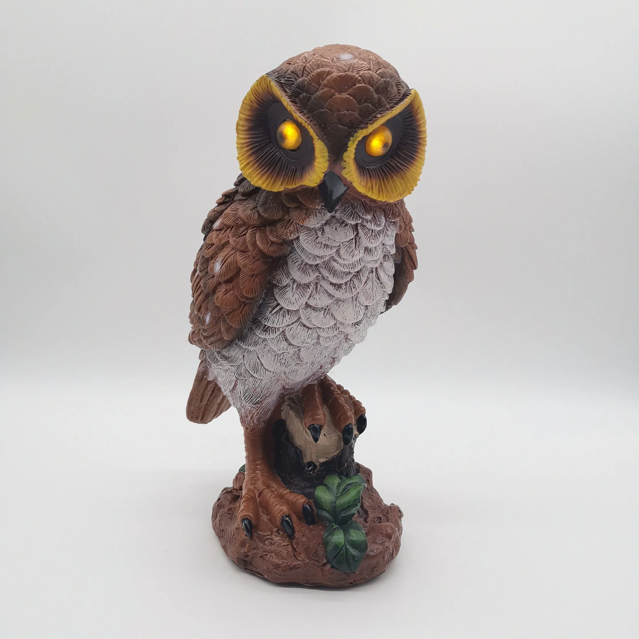 Polyresin Owl Sensor Light Garden Outdoor Decoration