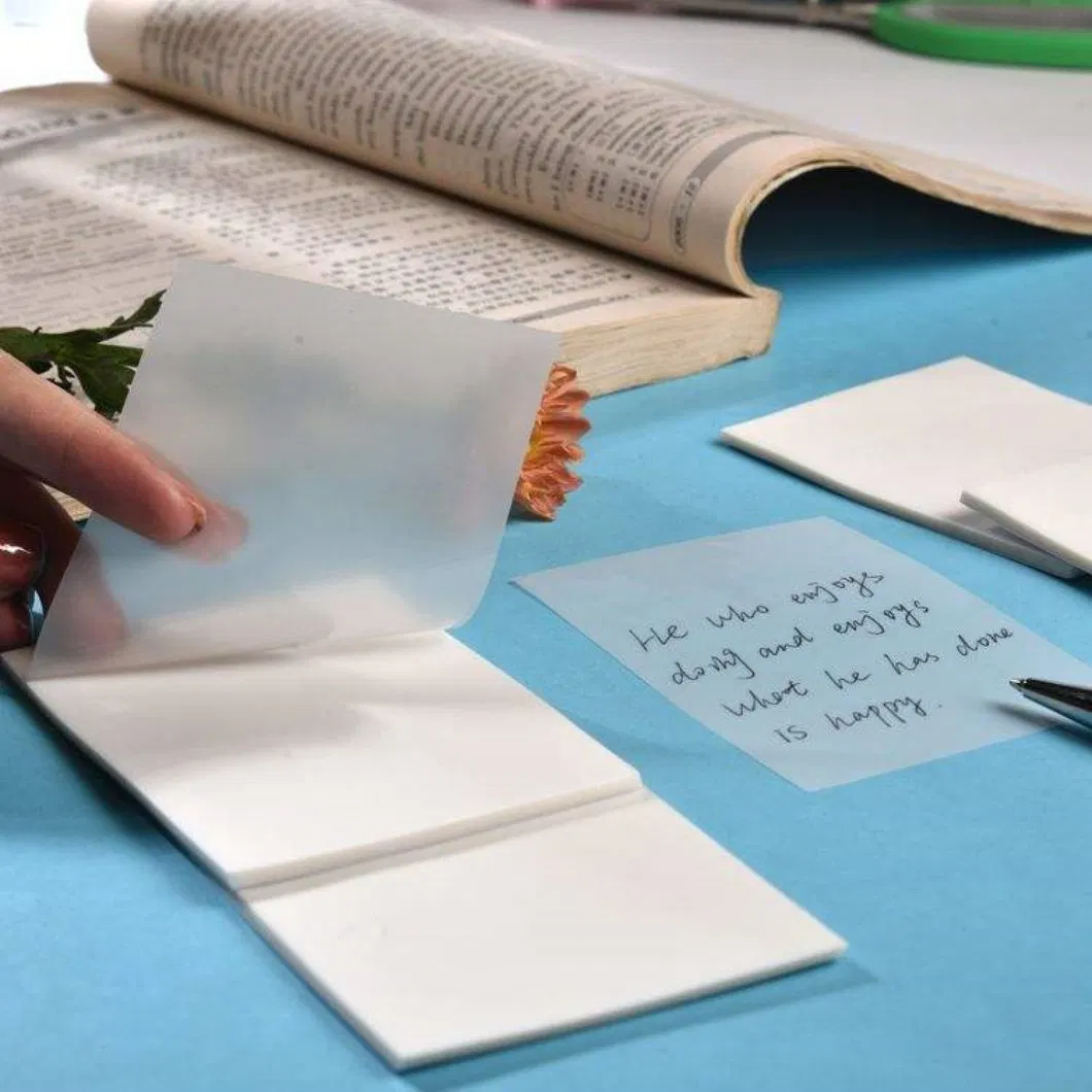 50 hojas transparente Pet Bloc de notas Publicado Notas rápidas Planificador pegatina Notepad material de la escuela Memo