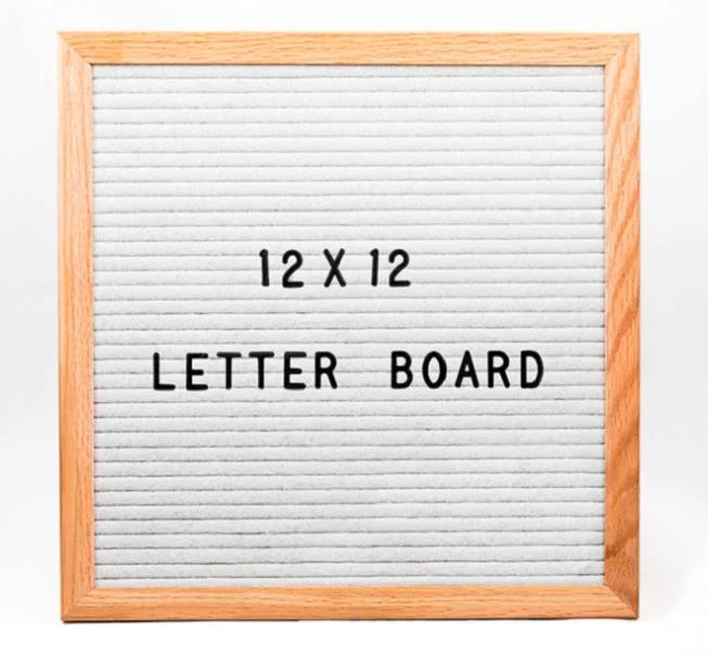 10"X10" Colorful Oak Frame Changeable Felt Notice Letter Board