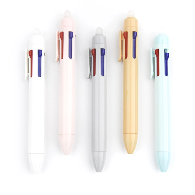 Plastic 2 in 1 Retractable Multicolor Erasable Writing Ball Pen for Promotional