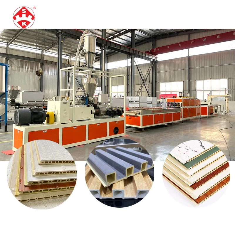 PVC WPC Panel Machine Interior Decoration Cladding Ceiling Roofing Tiles Hollow Bathroom Panel Profile Extrusion Production Line