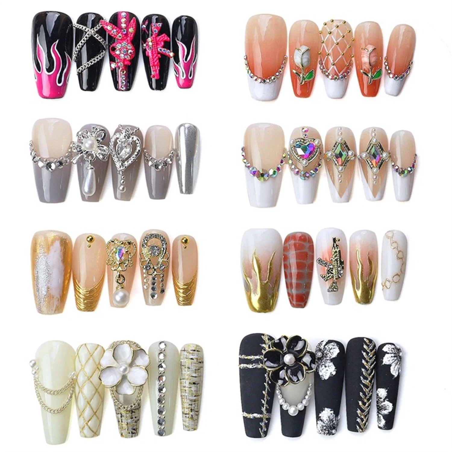 New Nail Decorations Tulip Nail Jewelry DIY Pointed Bottom Shaped Diamond Alloy Accessories