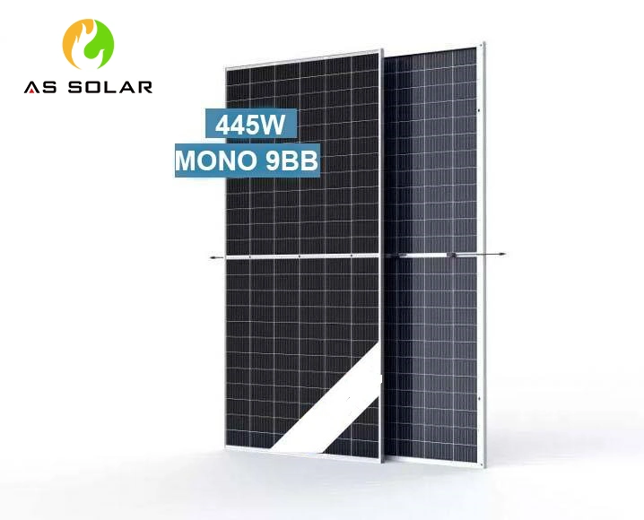 as Solar Panel 430 450 Watt Bi-Facial A Grade Cell Half Cut PV Module Solar Energy Solar System Electric Power Ground Roofing Home Product