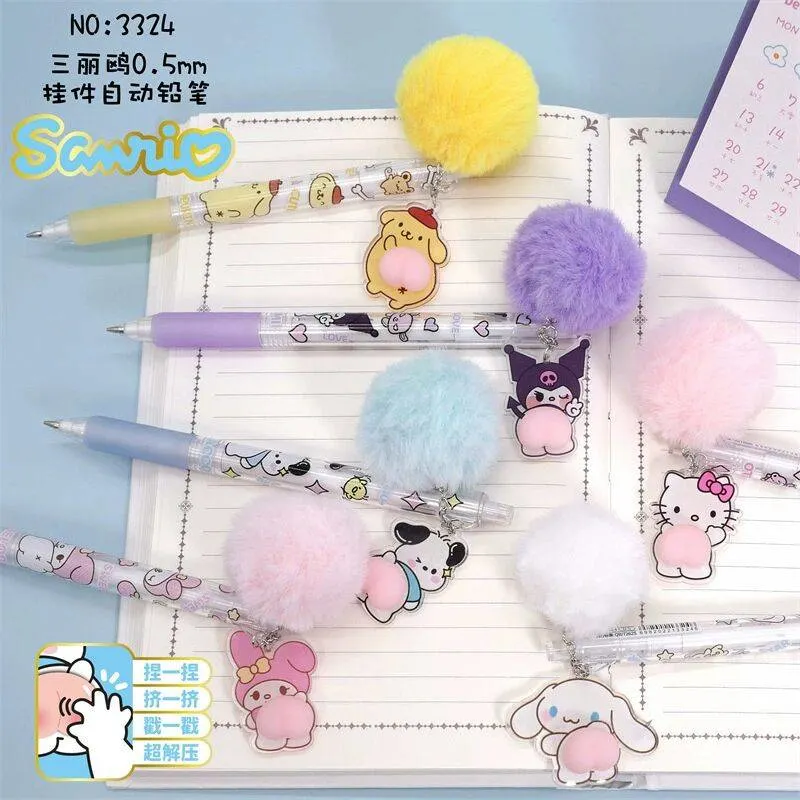 Caneta pendente Sanrio Doll Signature Pen anime Hello Kitty Kuromi 1: 0.5 mm Neutro Preto Enquinnamoroll meu Melody presentes para Crianças