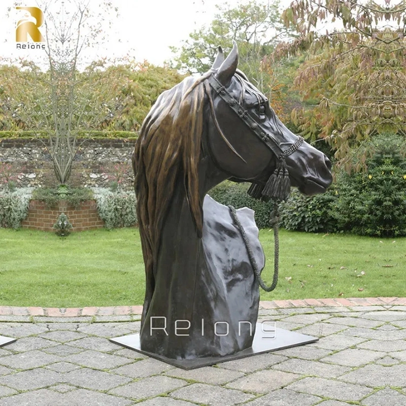 Life Size Outdoor Copper Animal Sculpture Art Decor Arabian Bronze Horse Head Statue Wholesaler