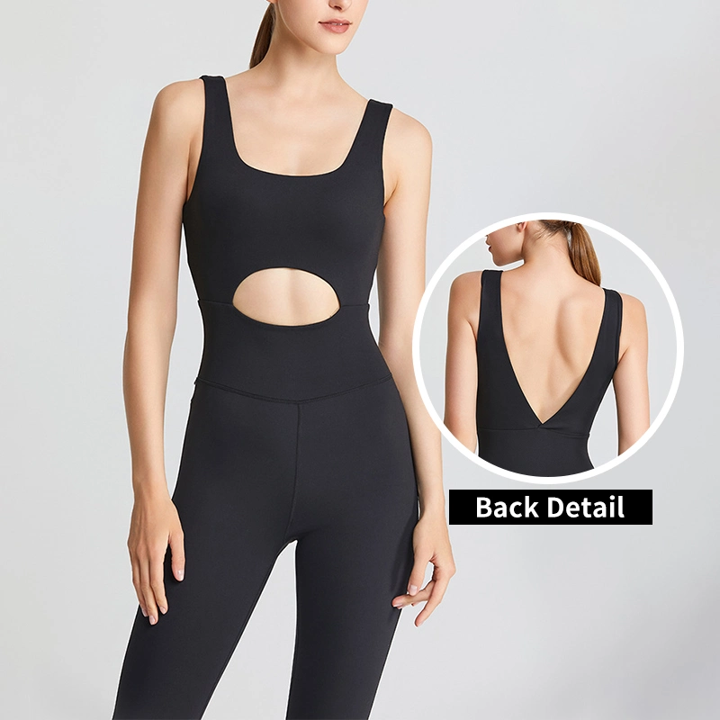 Yw974L Europe and The United States New One-Piece Bodysuit Tight Fitness Suit Female Hollow Beauty Back Dance Pilates Yoga Clothing