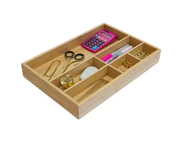 Оптовый Bamboo Kitchen Drawer Organizer 6 отделений ящик для хранения Предметы домашнего обихода
