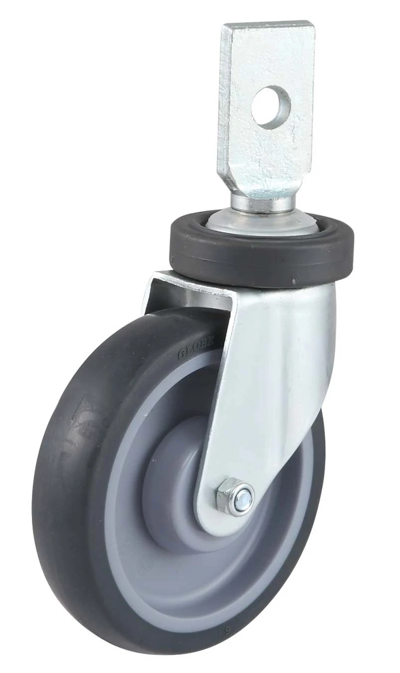 Threaded Stem TPR Wheel Supermarket Cart Caster