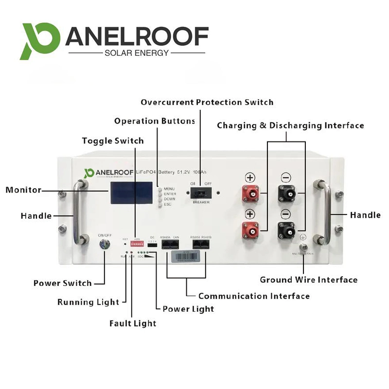 Panelroof 51.2V 100ah 5kwh-30kwh LiFePO4 Lithium Batteryn with Good Price