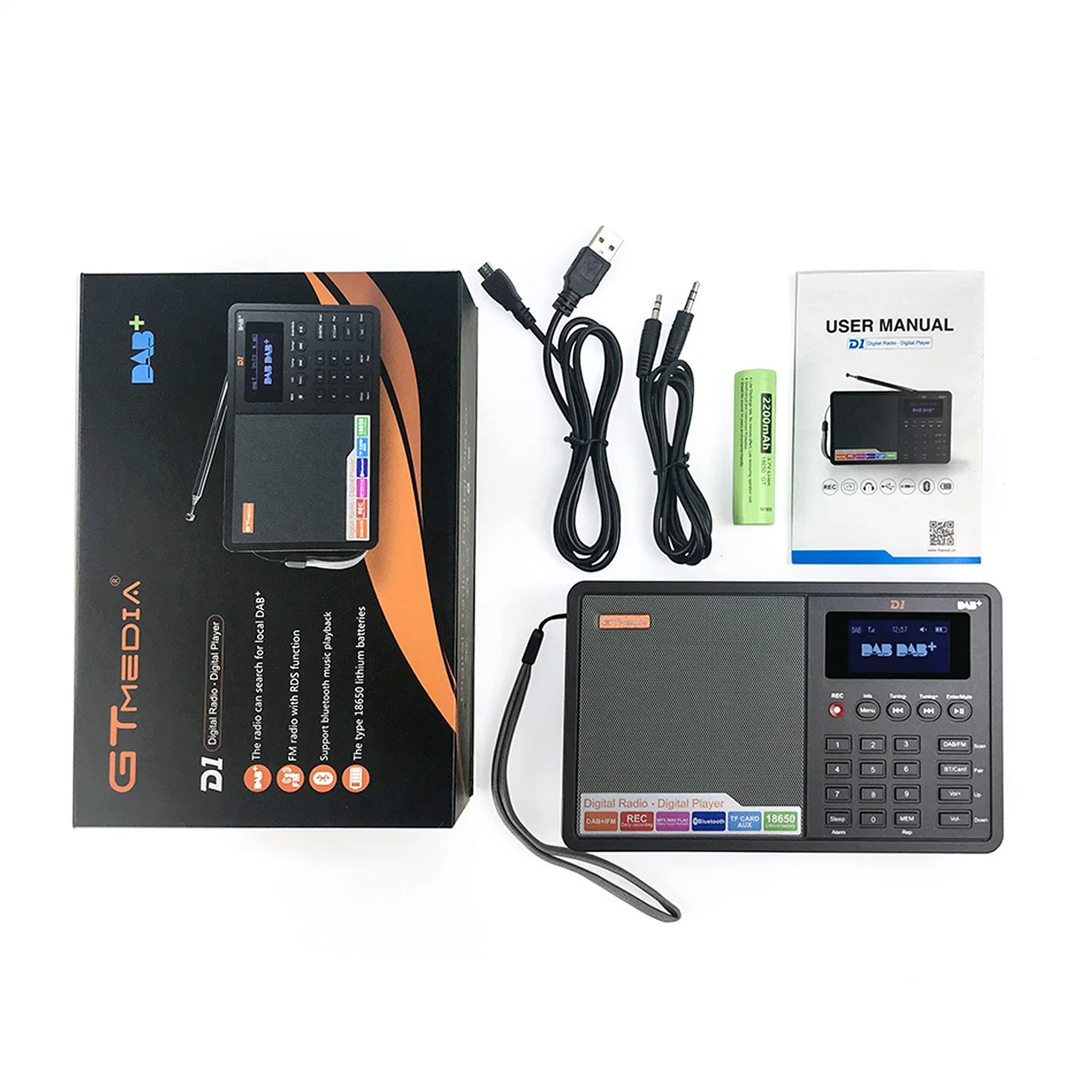 Gtmedia D1 DAB Bt Card Aux FM Digital Radio Support USB Connection