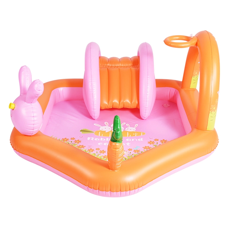 Custom Rabbit Theme Child Play Center Pool Water Slide insuflável Piscina