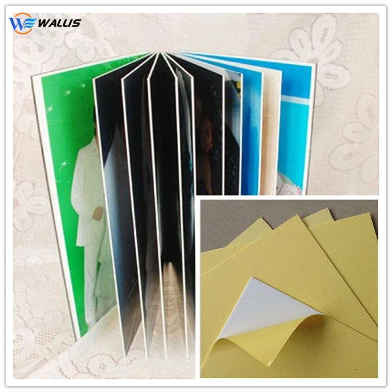 White and Black 2 Sides Glued PVC Material Photobook Sheet Self Adhesive Rigid PVC Plastic Sheet for Photo Album Making