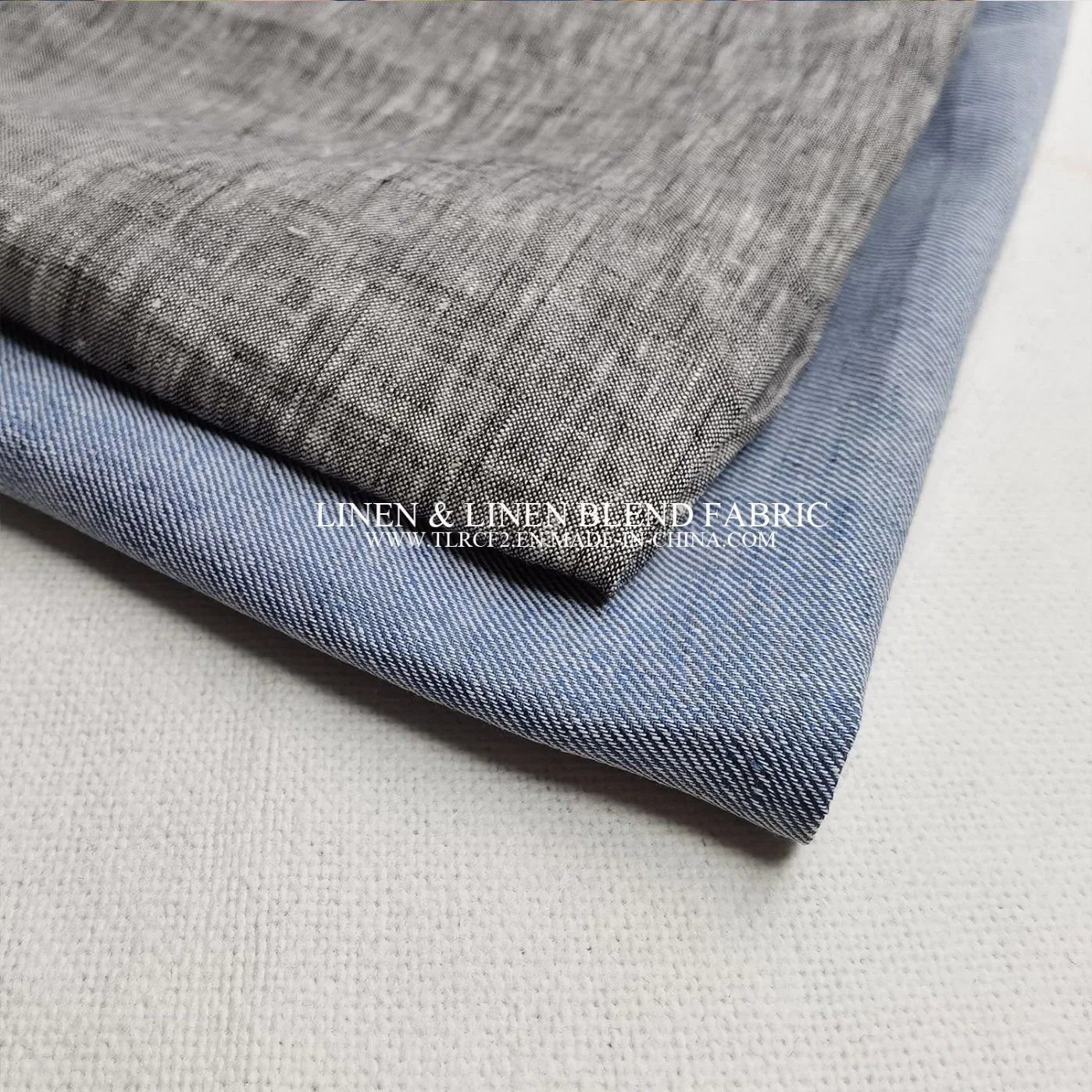 Custom Design Chambray Blended Linen Cotton and Spandex Fabric for Jeans