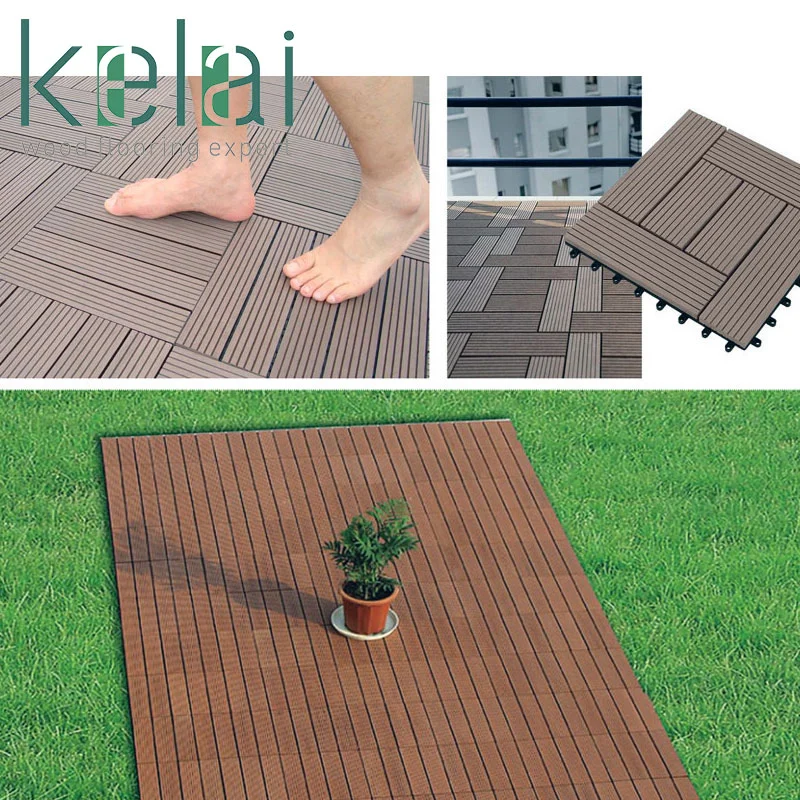 Plastic Wood WPC Flooring Composite Outdoor Deck Floor Tiles for House Decoration