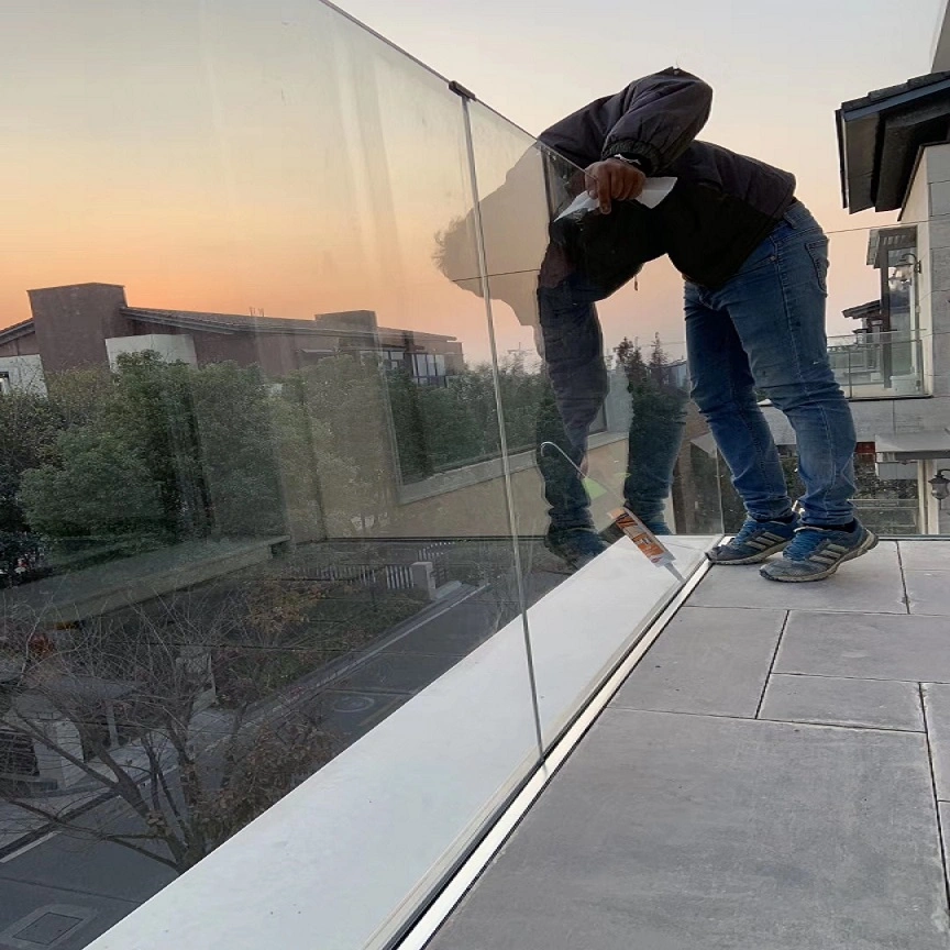 6063 Canal U de aluminio barandas de escalera de cristal de seguridad para todo el proyecto