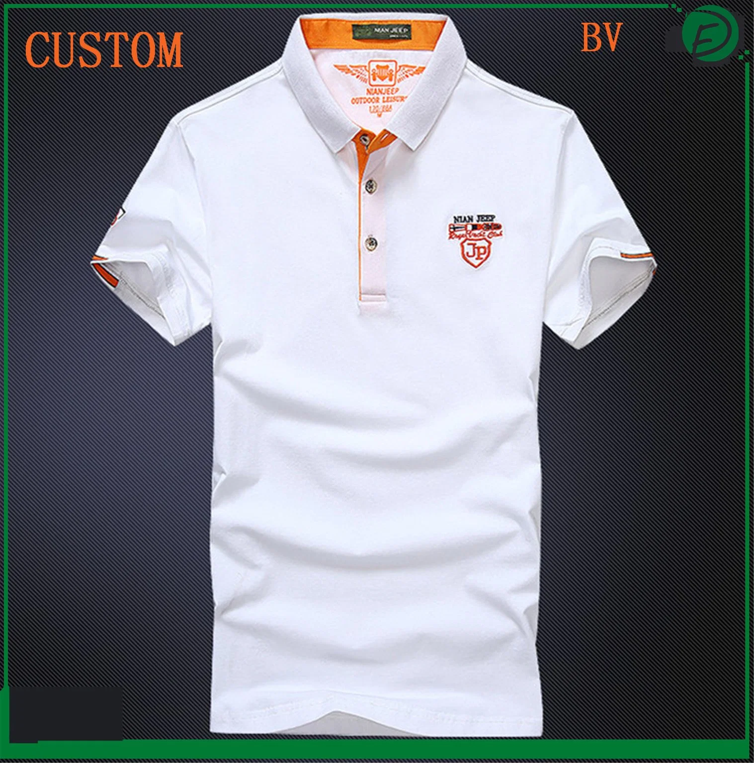 Men&prime; S Fashion High Quality White Custom Embroidery Polo Tshirts with Factory Made