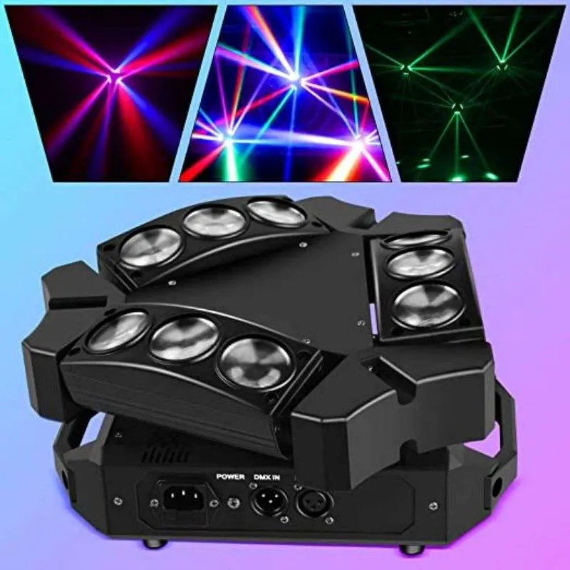 هيليوس RGB DMX512 الصوت تنشيط حفل الزفاف تحريك مرحلة الرأس خفيف