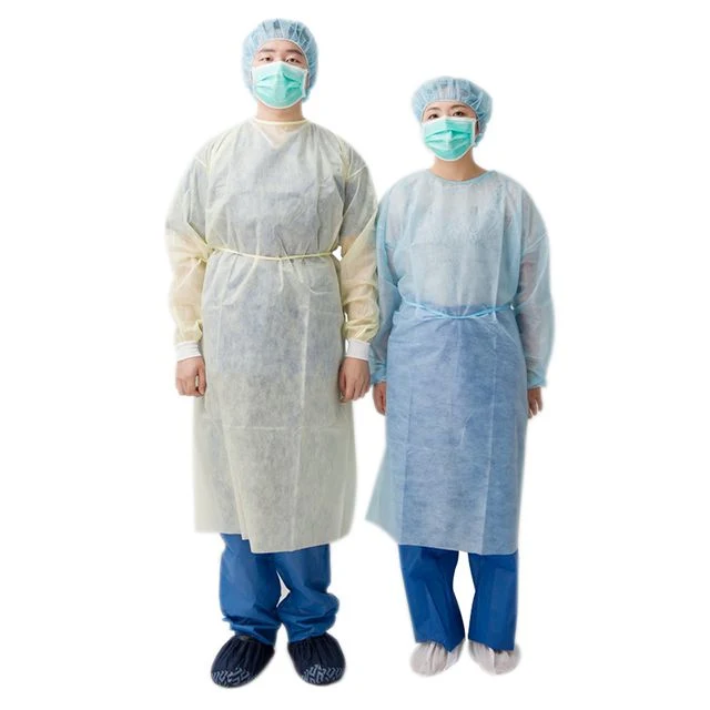 Disposable Protective Non Woven PP Isolation Gown with Knitted Cuff