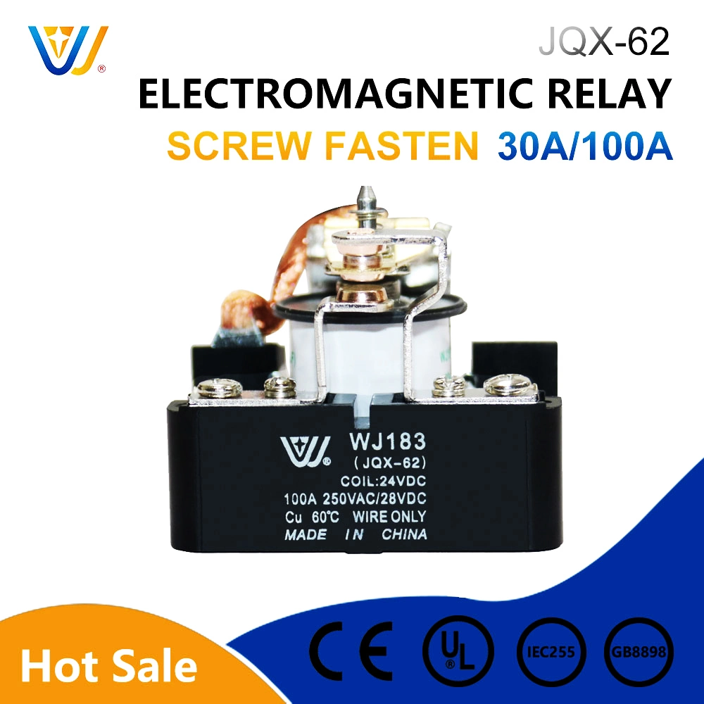 Magnetic Relay 30A 250VAC 24VDC 220V Relays Jqx 100A Synchronous Switch for Smart Grid Smart Lighting