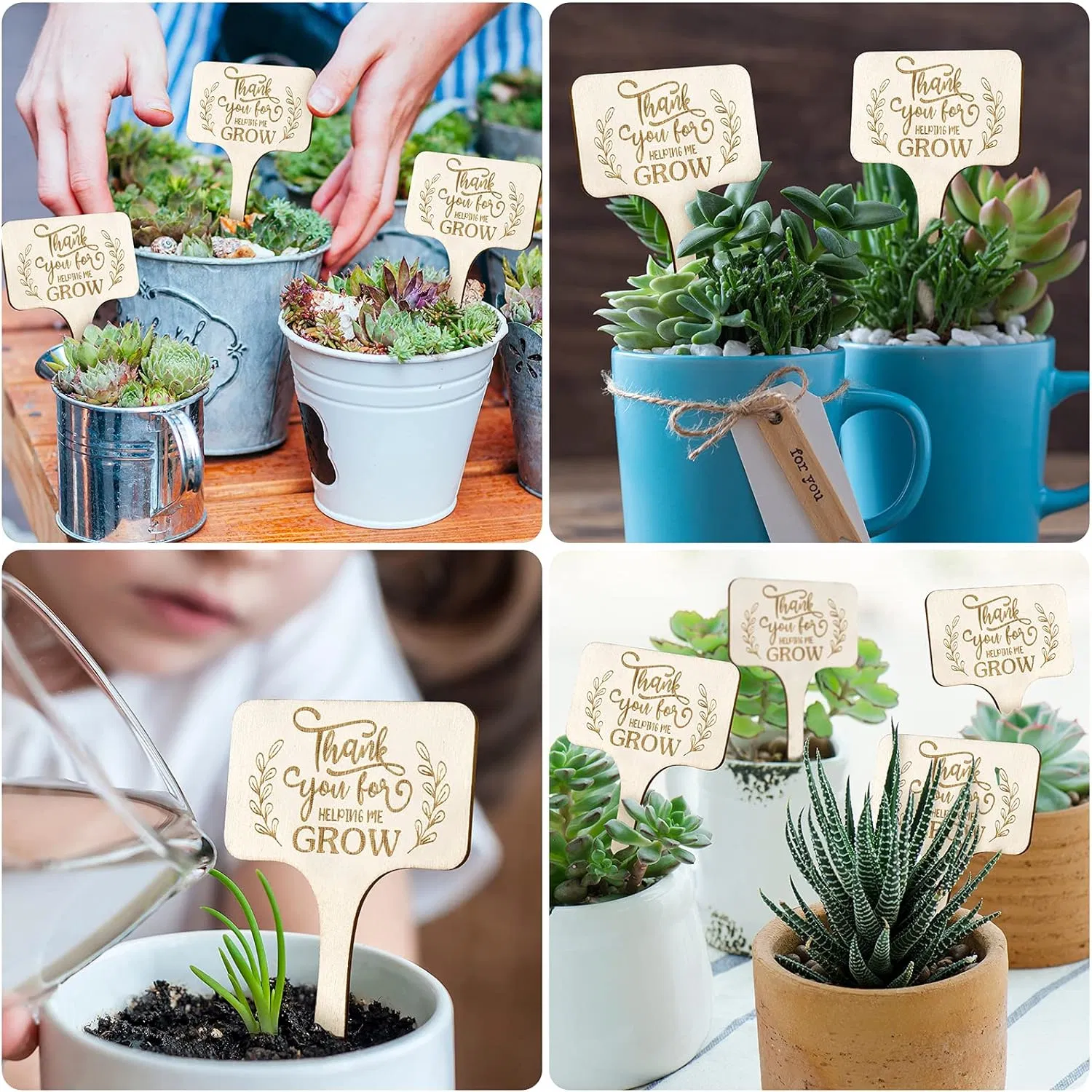 Wooden Plant Stakes 30PCS Marker Tags Decorative Garden Supplies for Teacher Appreciation Gift Thanksgiving Baby Shower