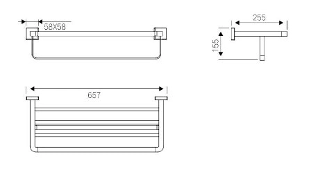 SUS304 Stainless Steel Matte Black Towel Rack Bathroom Accessory