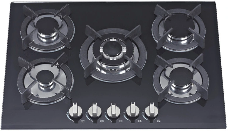 Queimadores de alta qualidade 5 vidro temperado Cooktop Gás Home aparelho