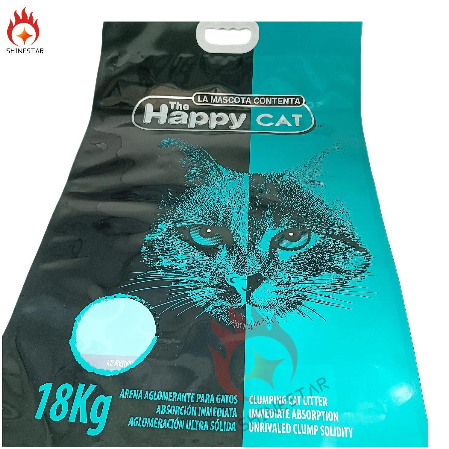 Big Plastic Packaging Bag with Handle Window for Pet Food Litter (18KG)