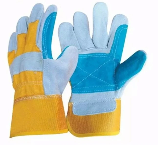 CE En388 Quality Safety Hand Protection Ab Grade Cow Split Leather with Reinforced Palm Cowhide Leather Working Gloves