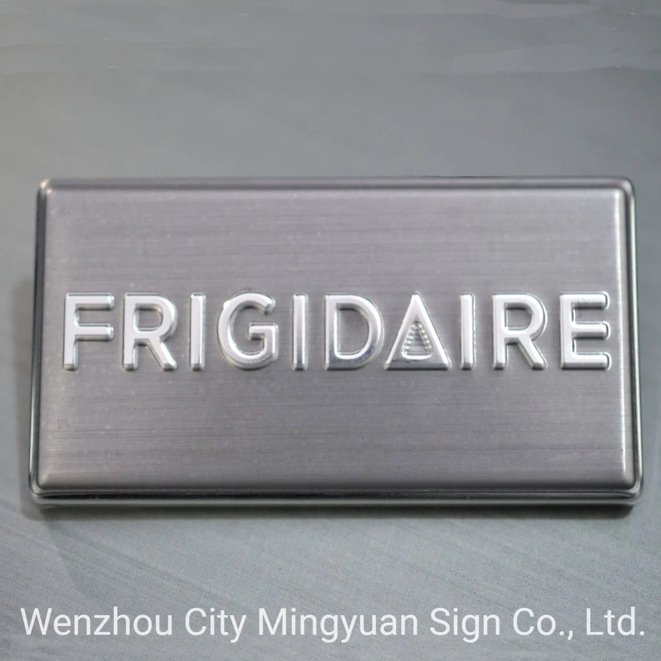 Custom Decorative Packaging Label Sticker Embossed Nameplate Logo 3D Frigidaire