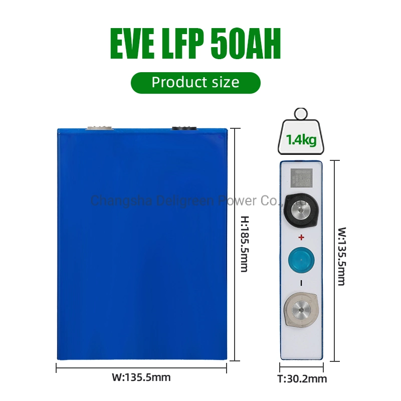 Batería de 3,2V 50ah LiFePO4 bolsas de litio prismáticas de ciclo profundo Celda LiFePO4 Grado a para almacenamiento de energía