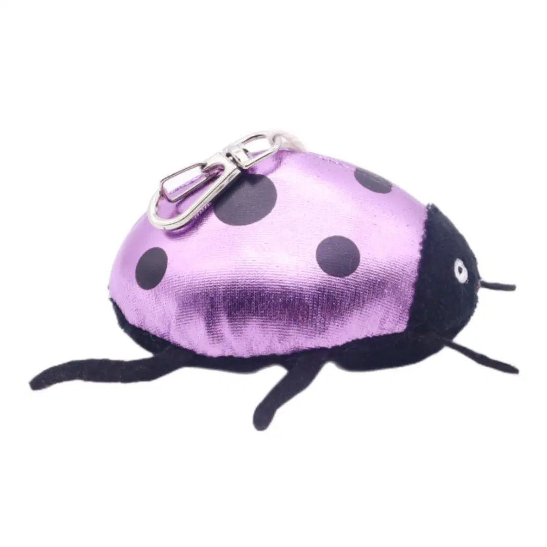 9cm Cute Plush Ladybug Key Ring Stuff Clip Soft Insect Beetle Kids Toys Seven-Star Ladybird Black DOT Printing Purple Shining Wings Animal Key Chain