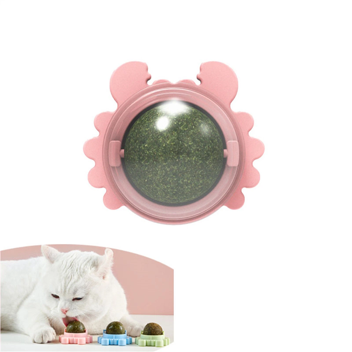 Wall Teeth Cleaning Cute Pet Rotatable Avocado Shape Cat Mint Catnip Ball Toy