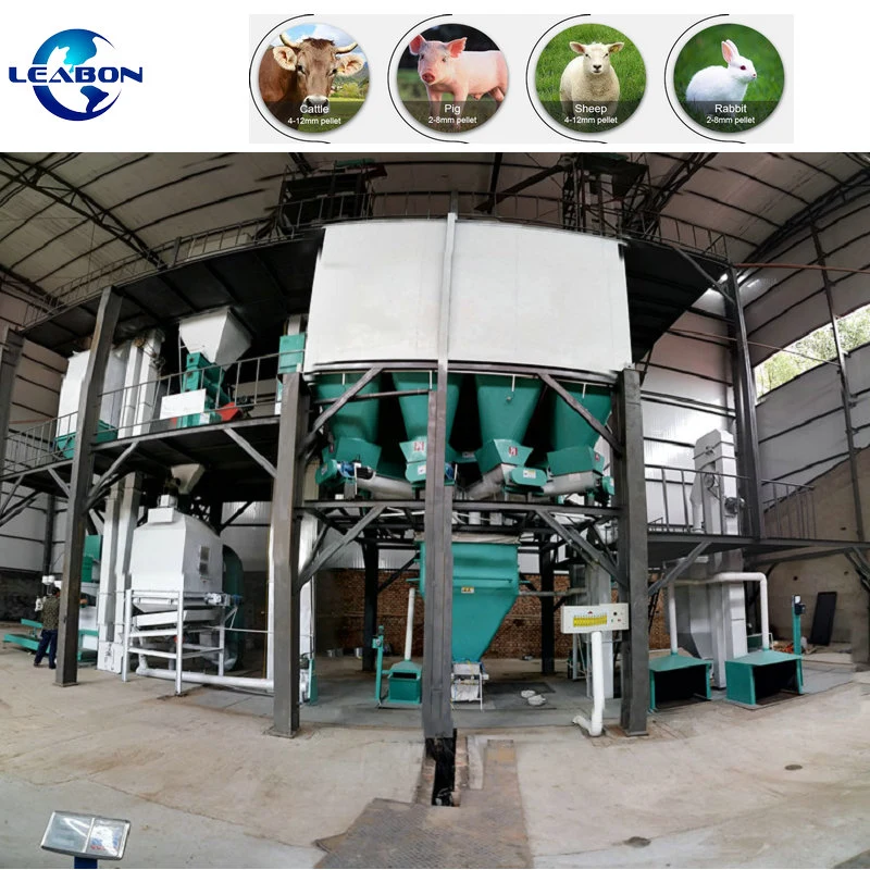 CE 2t/H Animal Feed Machine Feed Pellet Machine Poultrry Cattle Chicken Feed Production Line Feed Processing Machinery