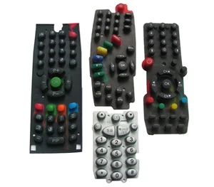 Precision Silk Screen Printing PU Coated Silicone Rubber Keypad of Remote Controller for Stereo Equipment