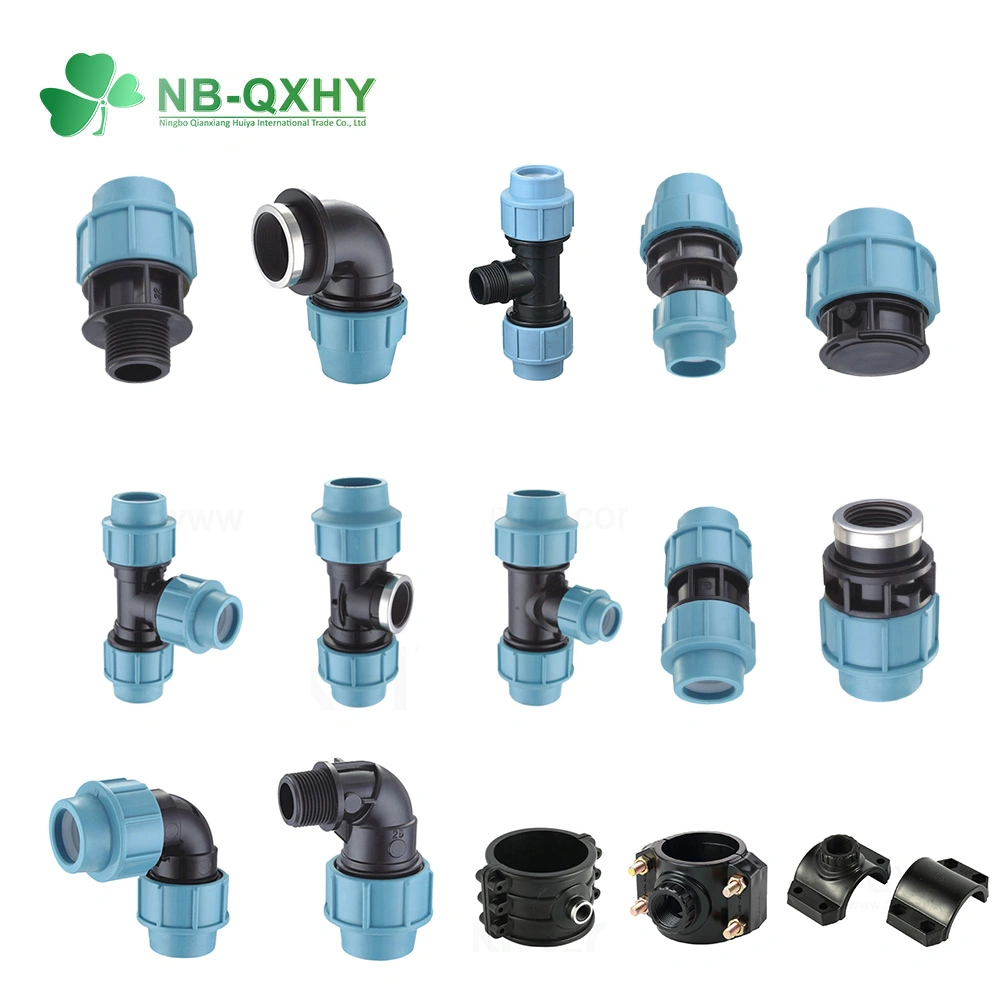 Blue Water PP/Polypropylene Elbow Compression Tube Fitting for Irrigation