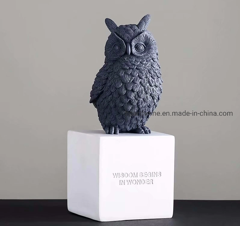 Polyresin Office Gift Resin Night Owl Ornaments Table Decoration