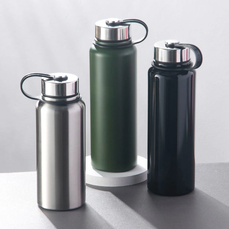 Stainless Steel Stainless Steel Double Wall Vacuum Insulated Keep Hot & Cold Portable Flask Sport Water Bottle with Leak-Proof Lid